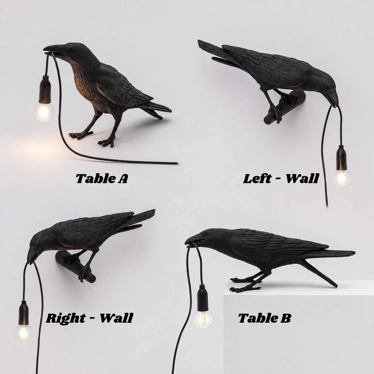 Resin Lucky Bird Crow Table Lamp